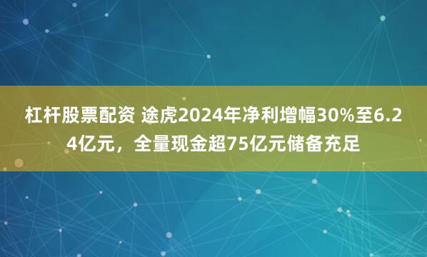 杠杆股票配资 途虎2024年净利增幅30%至6.24亿元，全量现金超75亿元储备充足