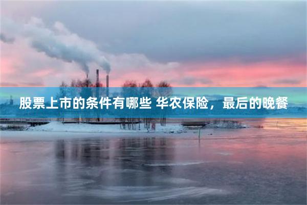 股票上市的条件有哪些 华农保险，最后的晚餐