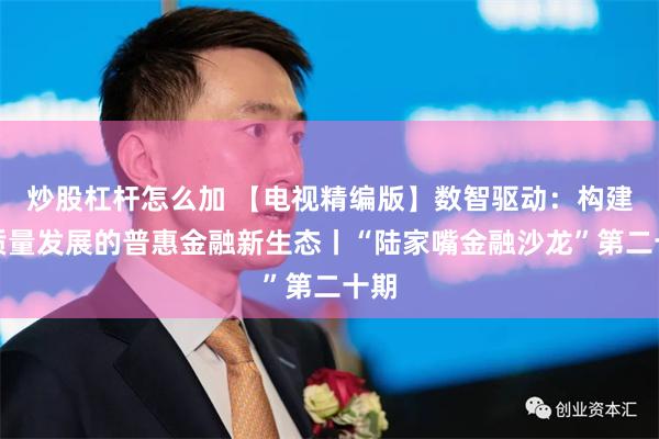 炒股杠杆怎么加 【电视精编版】数智驱动：构建高质量发展的普惠金融新生态丨“陆家嘴金融沙龙”第二十期