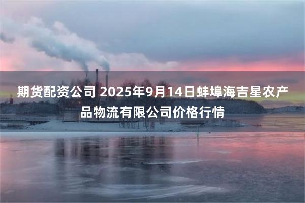期货配资公司 2025年9月14日蚌埠海吉星农产品物流有限公司价格行情